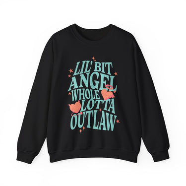 Wallen Lil Bit Angel Whole Lotta Outlaw Sweatshirt - Adult - Sunlit Funlit Country Music Tees